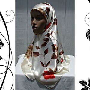 Red Fashion Square Scarf  Muslim Hjiab